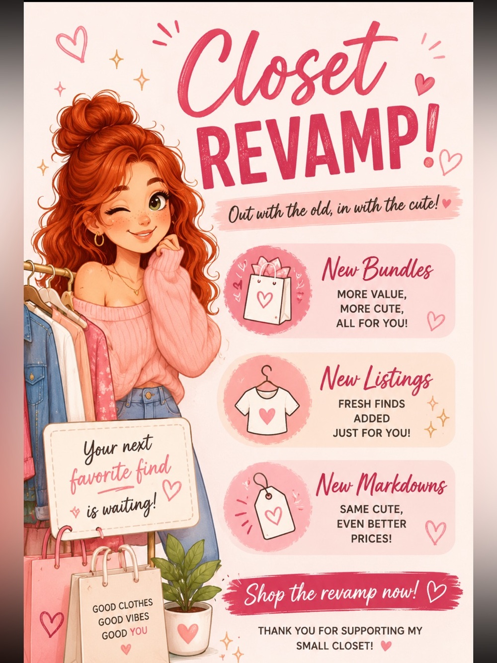 Closet Revamp Pink Graphic Poster